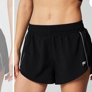 Fabletics shorts, eco full speed run short, color black, size Medium